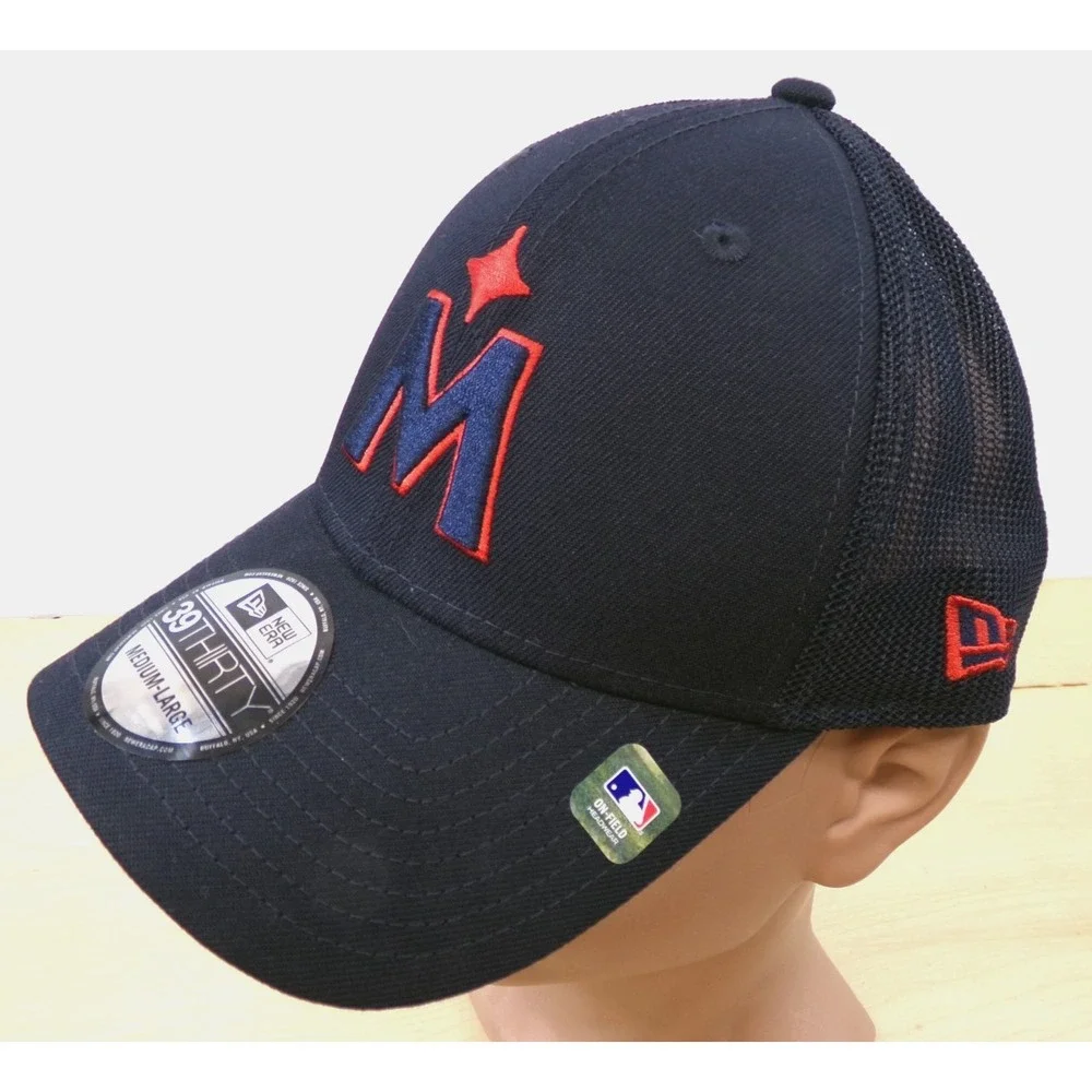 New‎ Era 39Thirty Black Cap Hat Size Med/Lrg MLB Minnesota Twins New